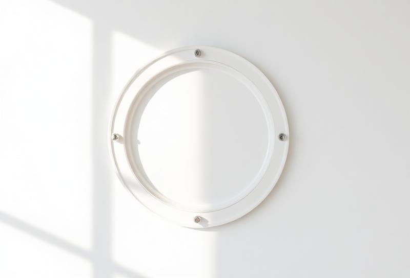 Modern vit ventilationsenhet på en ren vägg